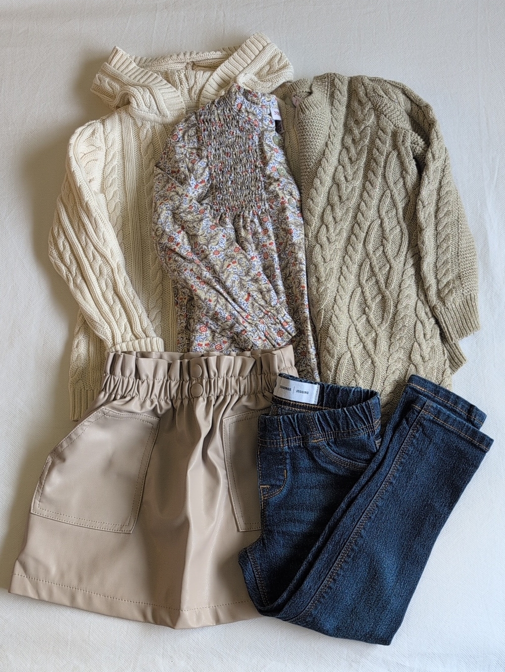 Zara Lands End Tommy Girl Fall Luxury Capsule Outfit Bundle Sweater 5 Pc Lot 4T